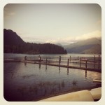 Pitt Lake dock view, between mountains