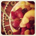Frugal dinner: frozen fruits