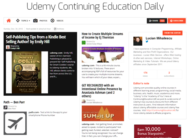 Our Udemy Continuing Education Daily Newspaper